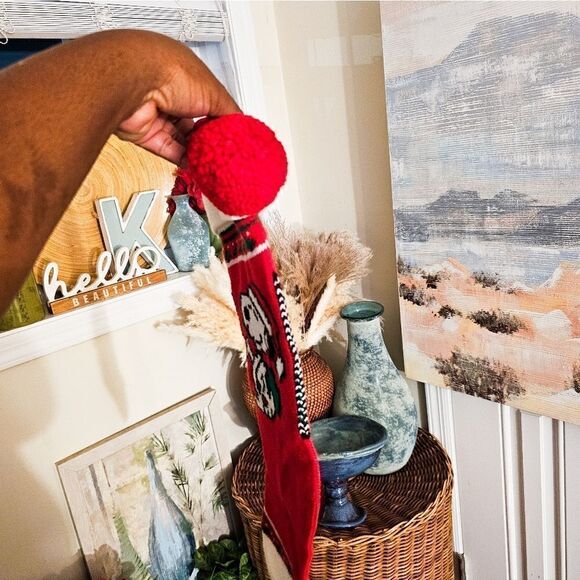 VTG Snoopy 1958 Embassador Hallmark Peanut Charlie Brown Knitted Stocking . - Picture 7 of 13